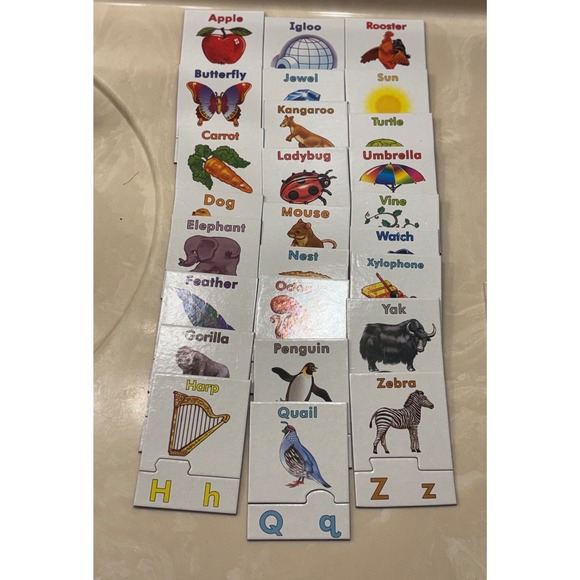 Melissa & Doug Alphabet Puzzle Cards Kid OS Multi Excellent Educational 26 Cards - Picture 6 of 8